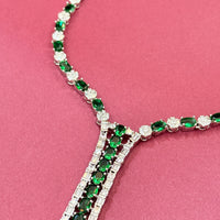 Emerald Green AD Stone Layered Necklace Set