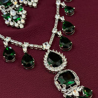Gleaming Green Royal American Diamond Set