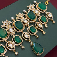 Emerald Green Stone Choker Necklace Set for Women