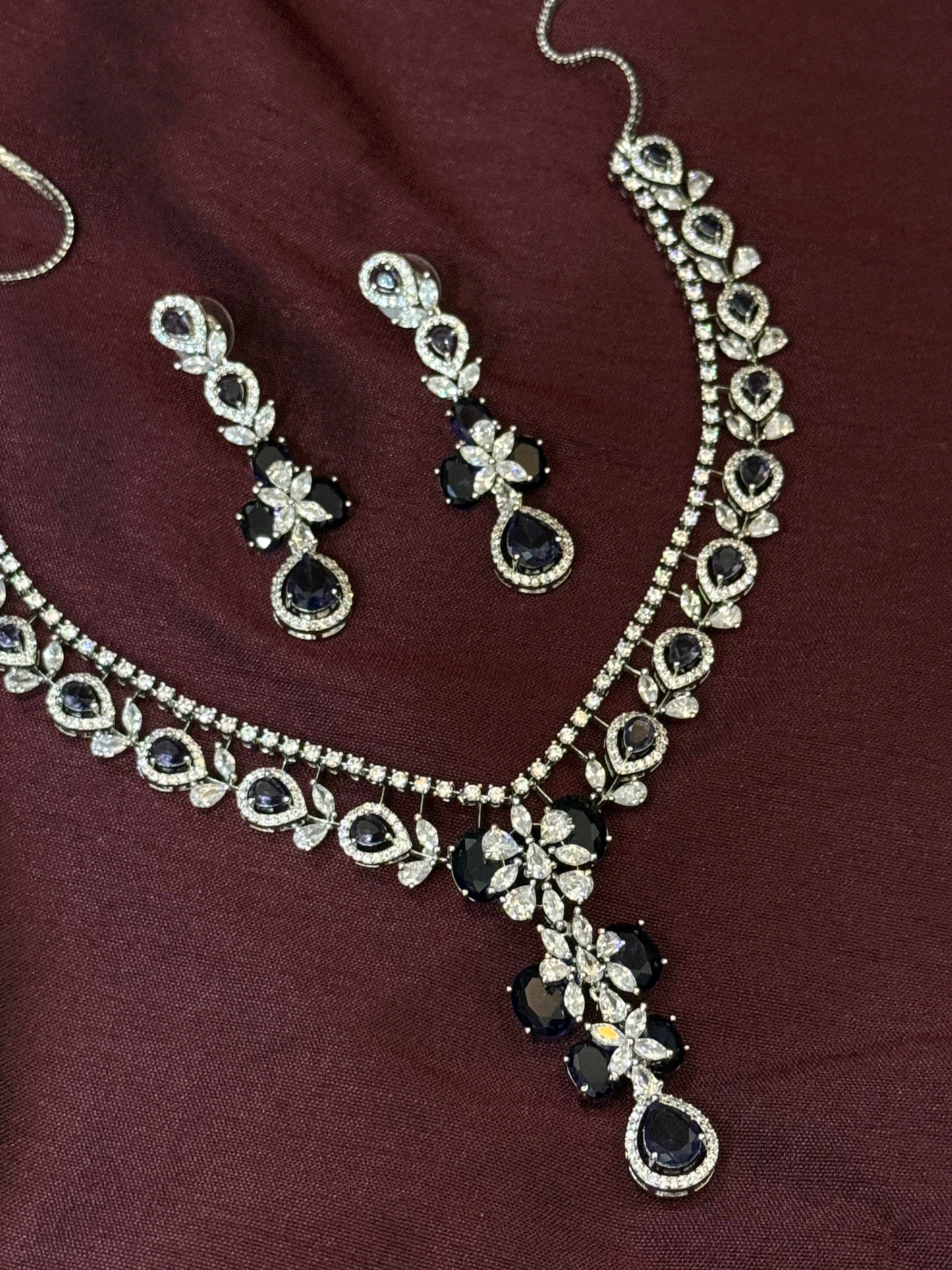 Purple Princess American Diamond Set