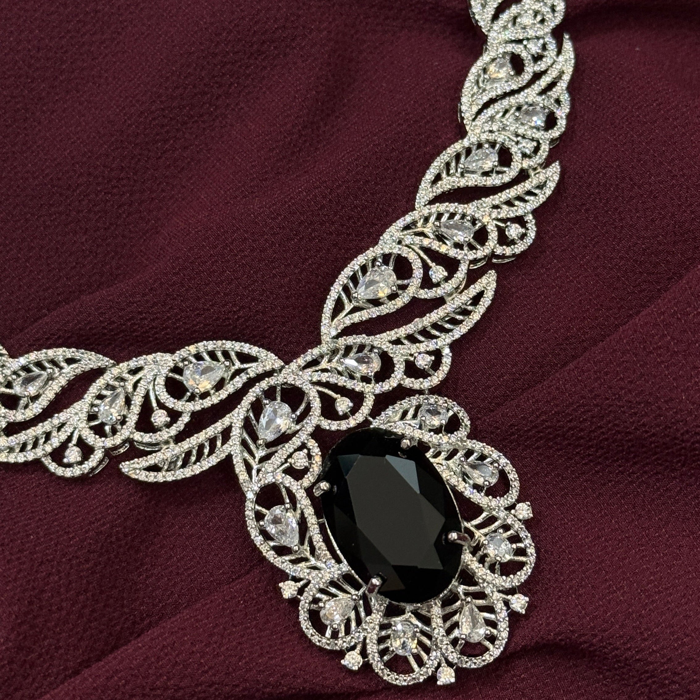 Green Crystal American Diamond Set