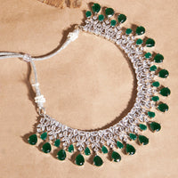 Emerald Eclat Gems- CZ stone Partywear Set-Mivanaa