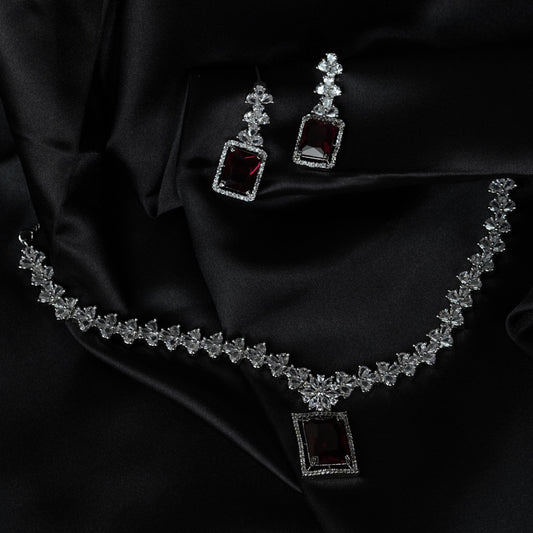 Mivanaa Royal Ruby Regalia Necklace Set - Mivanaa