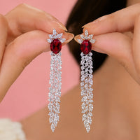Ruby Red American Diamond Necklace Set