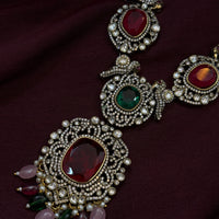 Royal Multicolour Kundan Necklace Set with Earrings