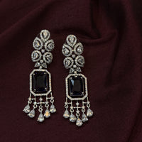 Royal Purple CZ Stone Drop Earrings