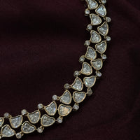 Elegant Gold-Plated Moissanite Kundan Necklace Set