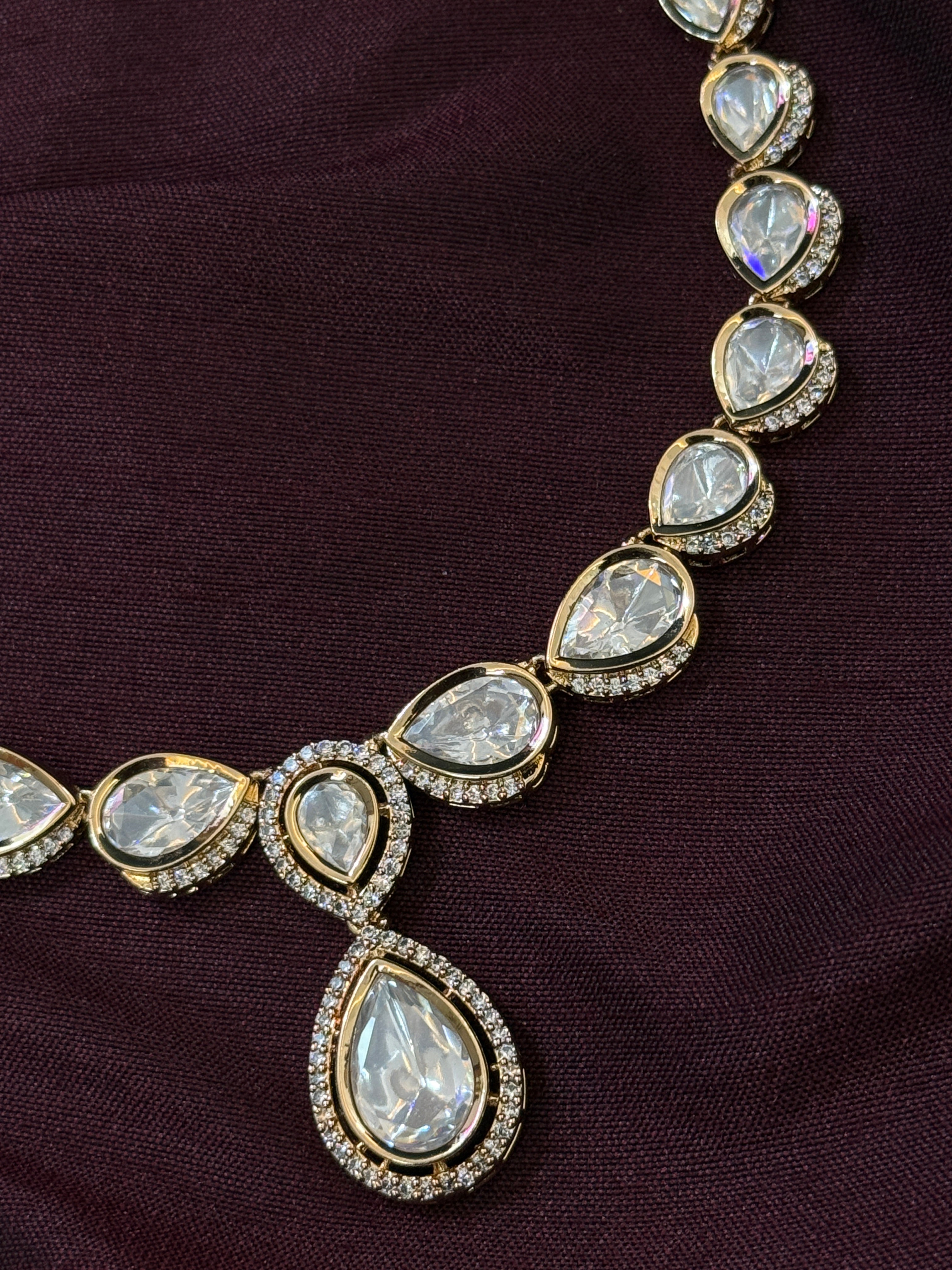 Luxury Indian Polki Kundan Jewelry Set