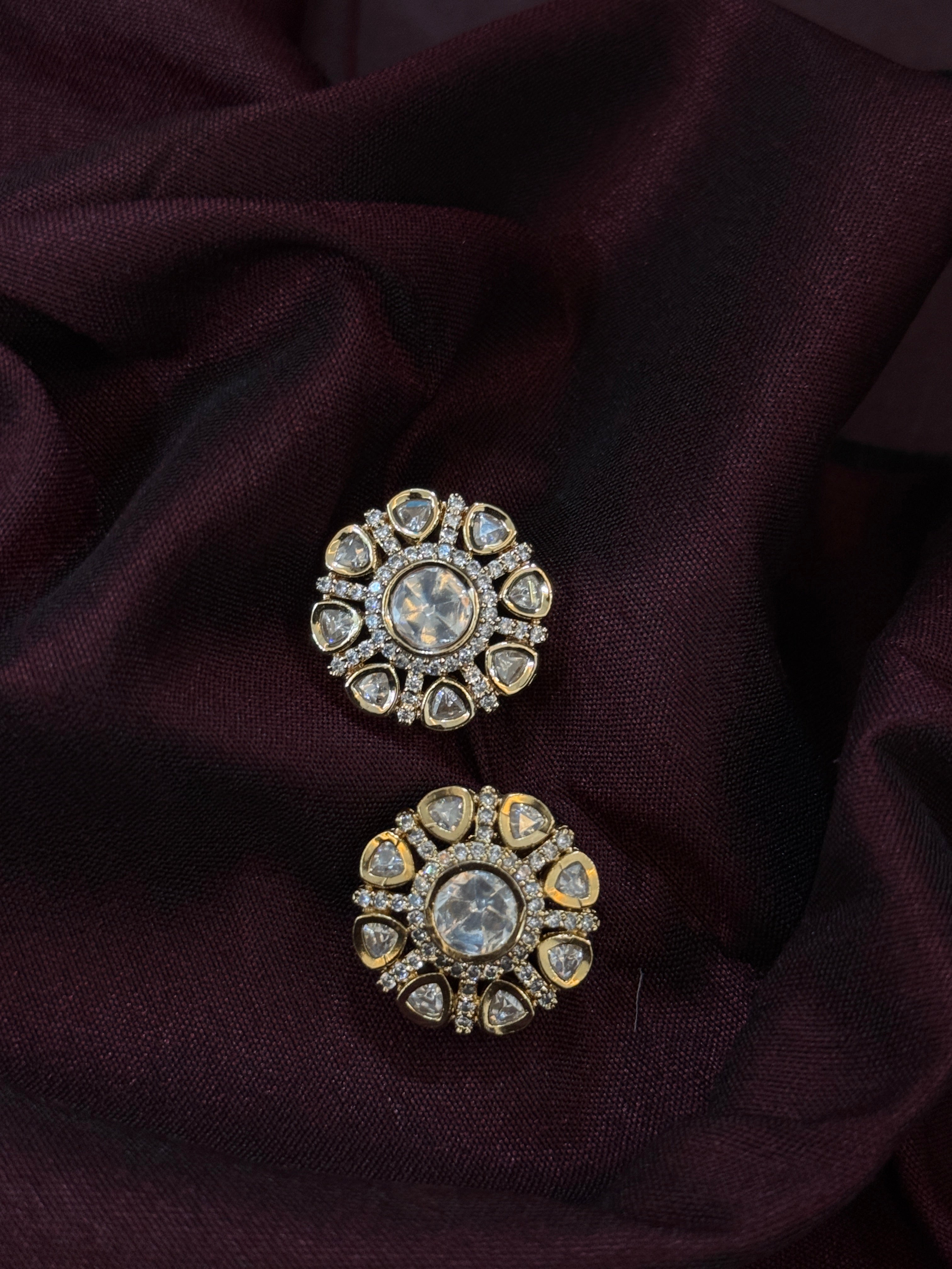 Real Polki Kundan Long Emerald Green Beads