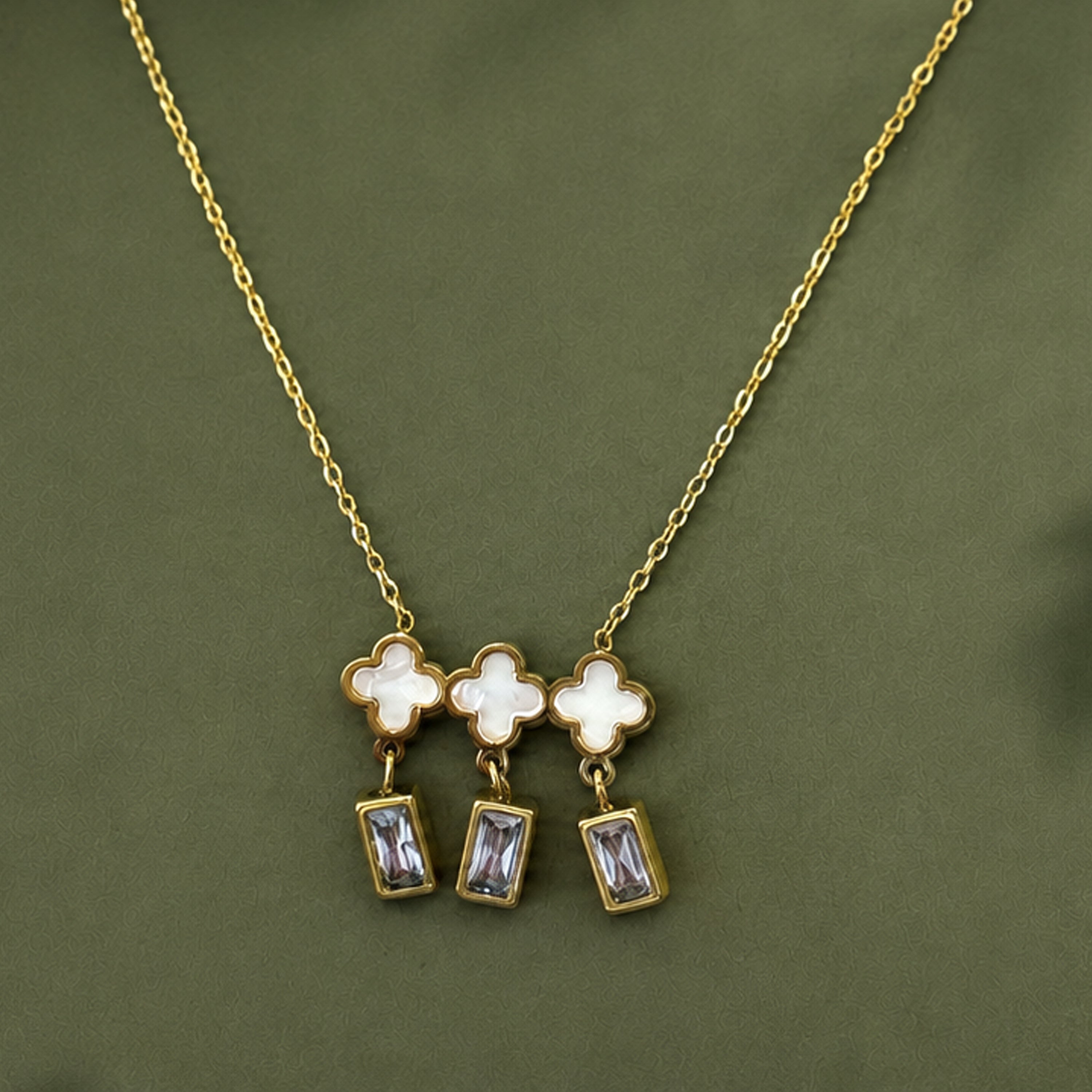 Trio Blossom Pendant- Lightweight Office Wear Jewellery