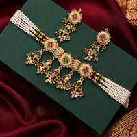 Royal Pearl Kundan Choker Necklace Set