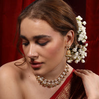 Traditional Gold Tone Pearl Wedding Necklace for Women
