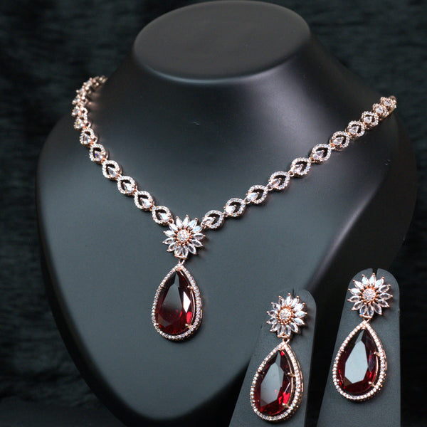 Mivanaa Inspired Hot red Necklace Set - Mivanaa
