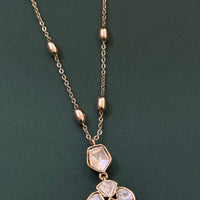 Elegant Polki Kundan Gold Plated Pendant Set