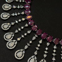 Ruby Radiance American Diamond Necklace Set