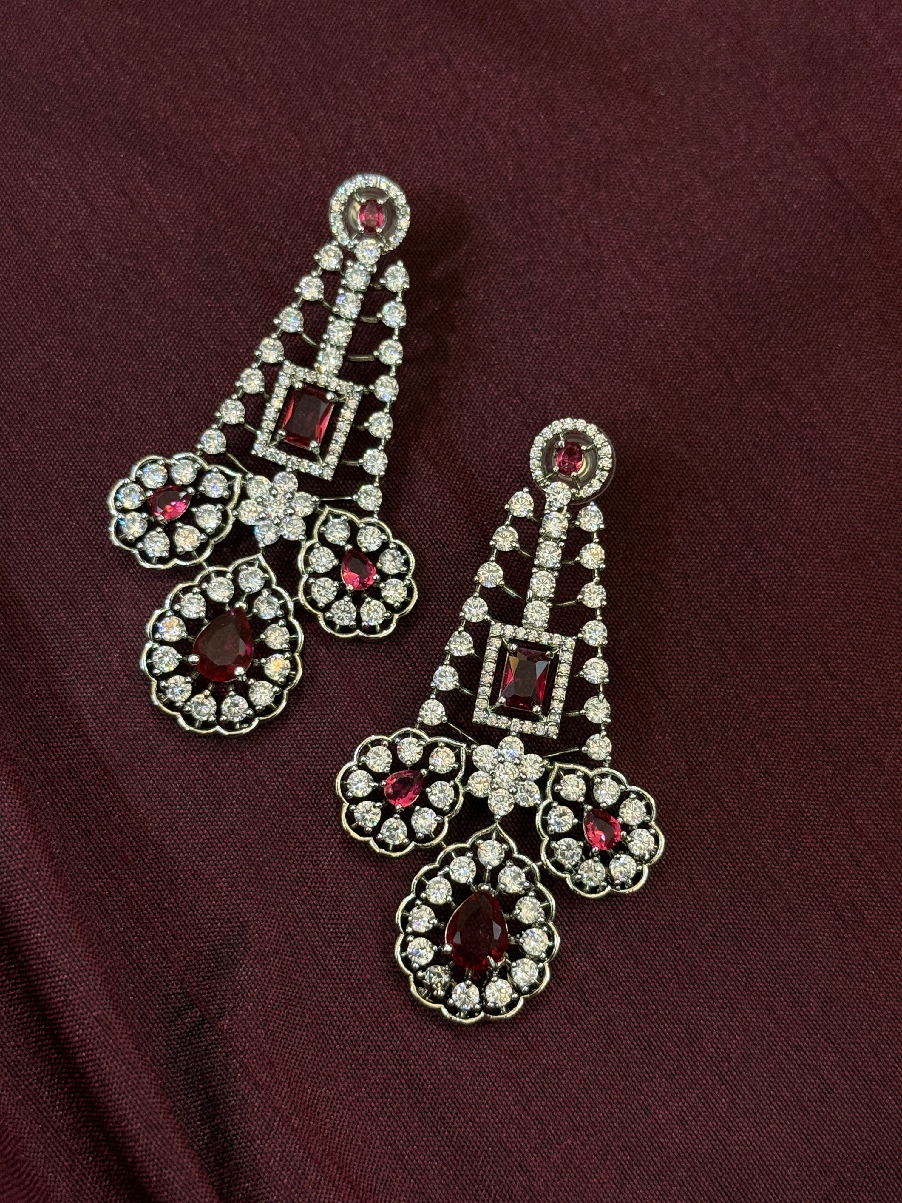 Luxury Ruby Red American Diamond