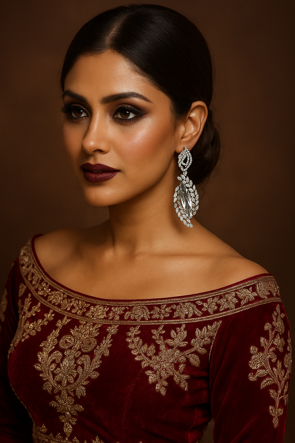 Elegant Marquise CZ Stone Long Earrings