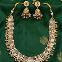 Traditional Gold Tone Pearl Wedding Necklace for Women