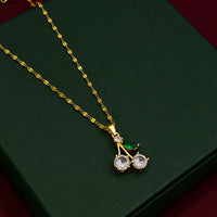 Gold tone AD stone minimal Pendent - Lightwear Jewerly