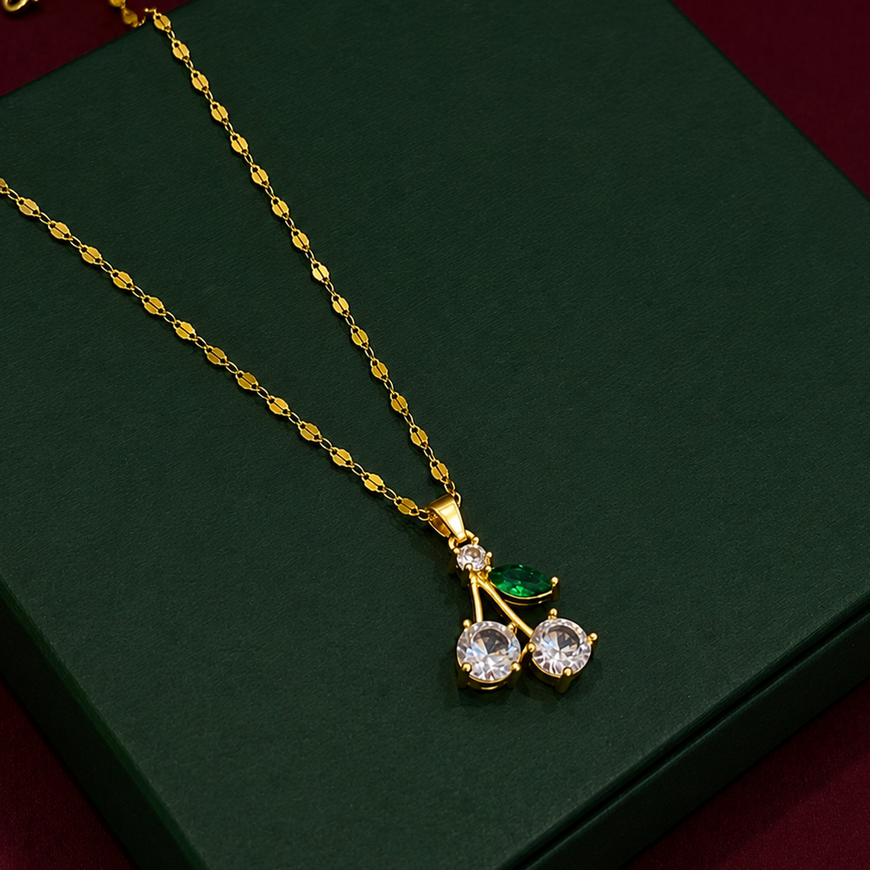 Gold tone AD stone minimal Pendent - Lightwear Jewerly