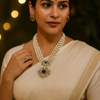 Pearl Rani Haar Kundan  Set