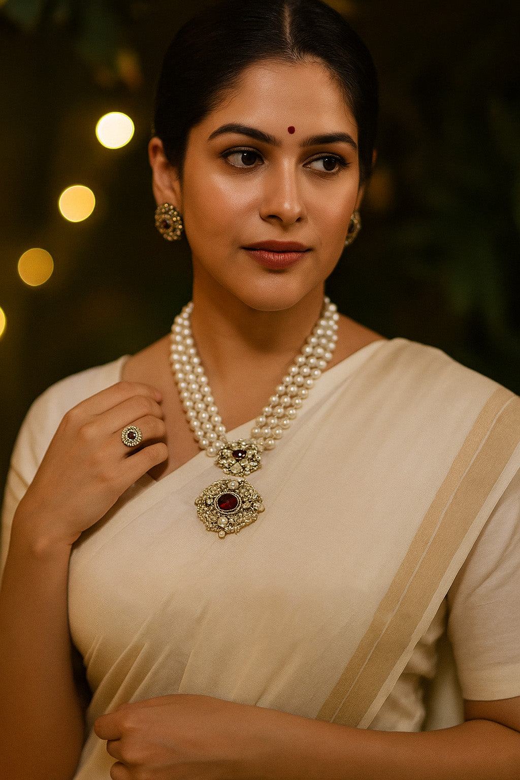 Pearl Rani Haar Kundan  Set