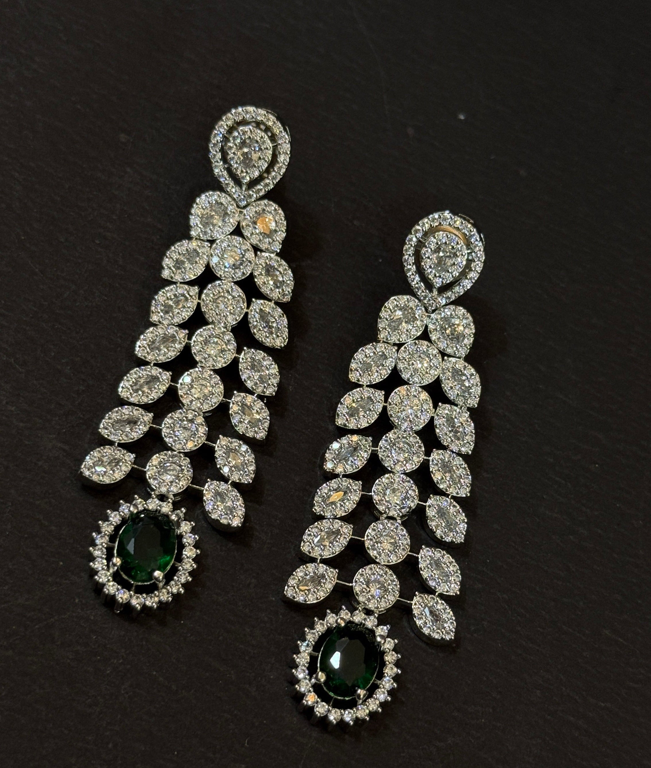 Emerald Grace American Diamond Necklace Set