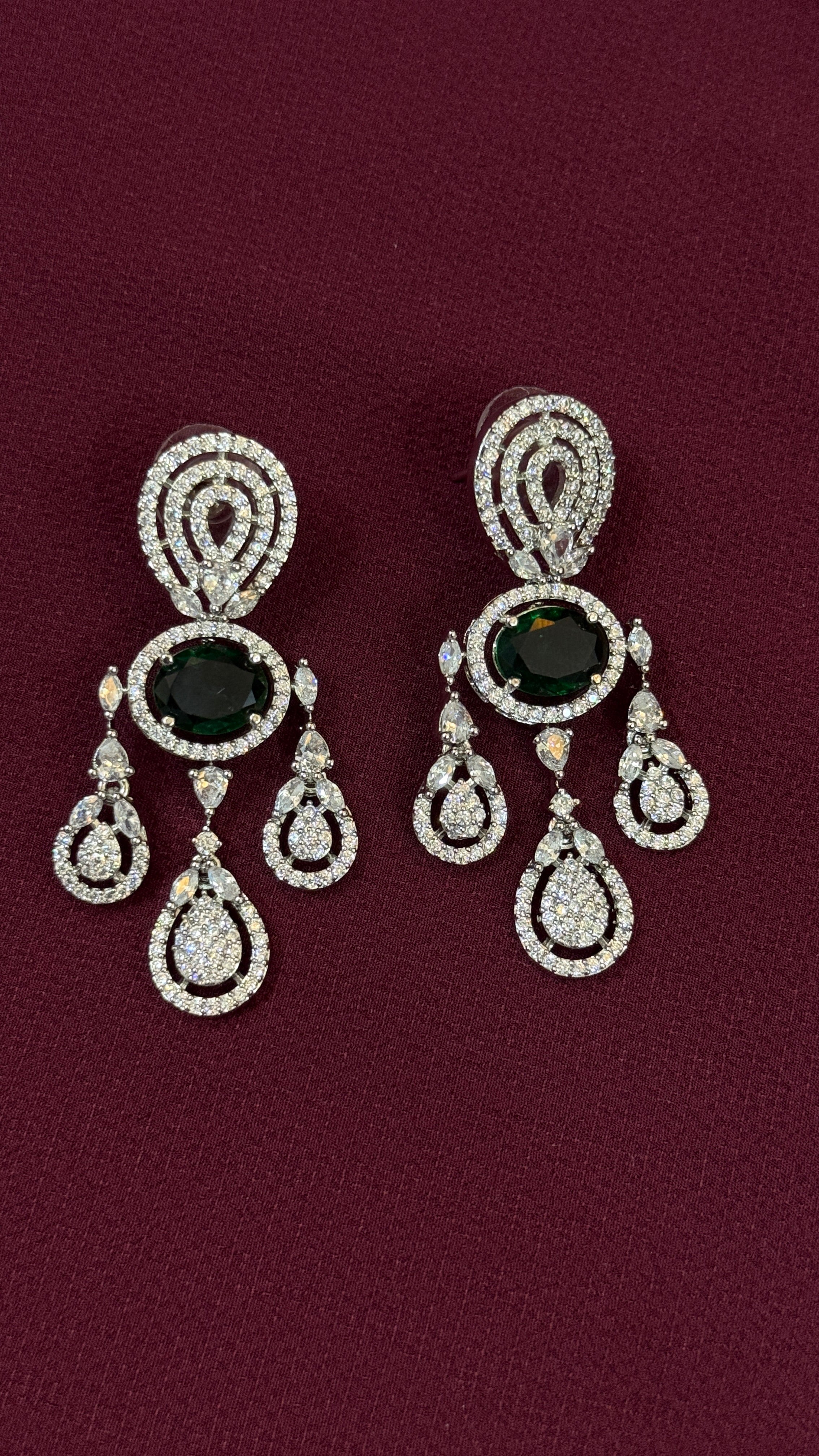 Ruby Radiance American Diamond Necklace Set