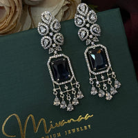 Royal Purple CZ Stone Drop Earrings