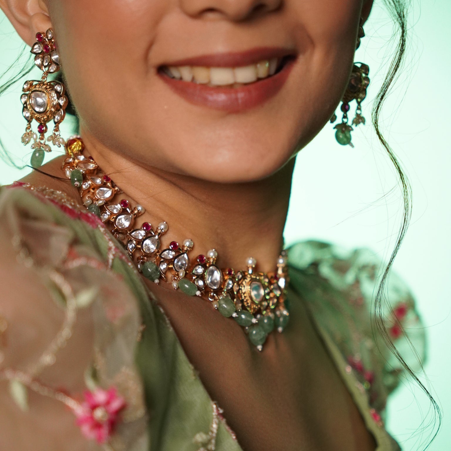 Golden Charmer Real Polki Kundan