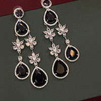 Lavender Teardrop American Diamond Statement Jewelry Set for Women
