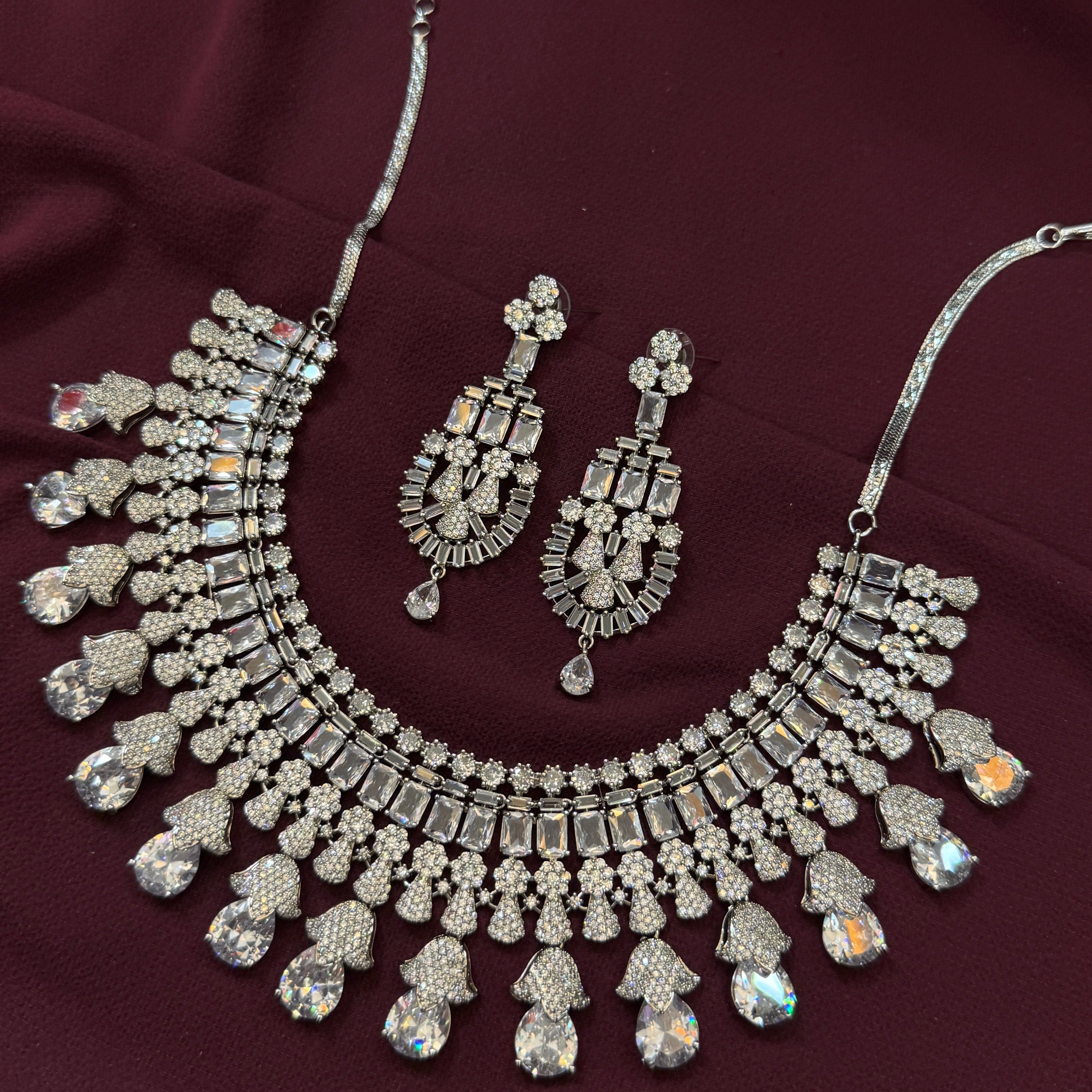 Royal Radiance American diamond CZ Choker Necklace Set