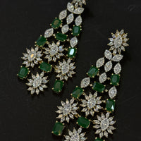 Emerald Green American Diamond Earrings