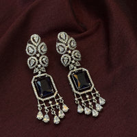 Royal Purple CZ Stone Drop Earrings