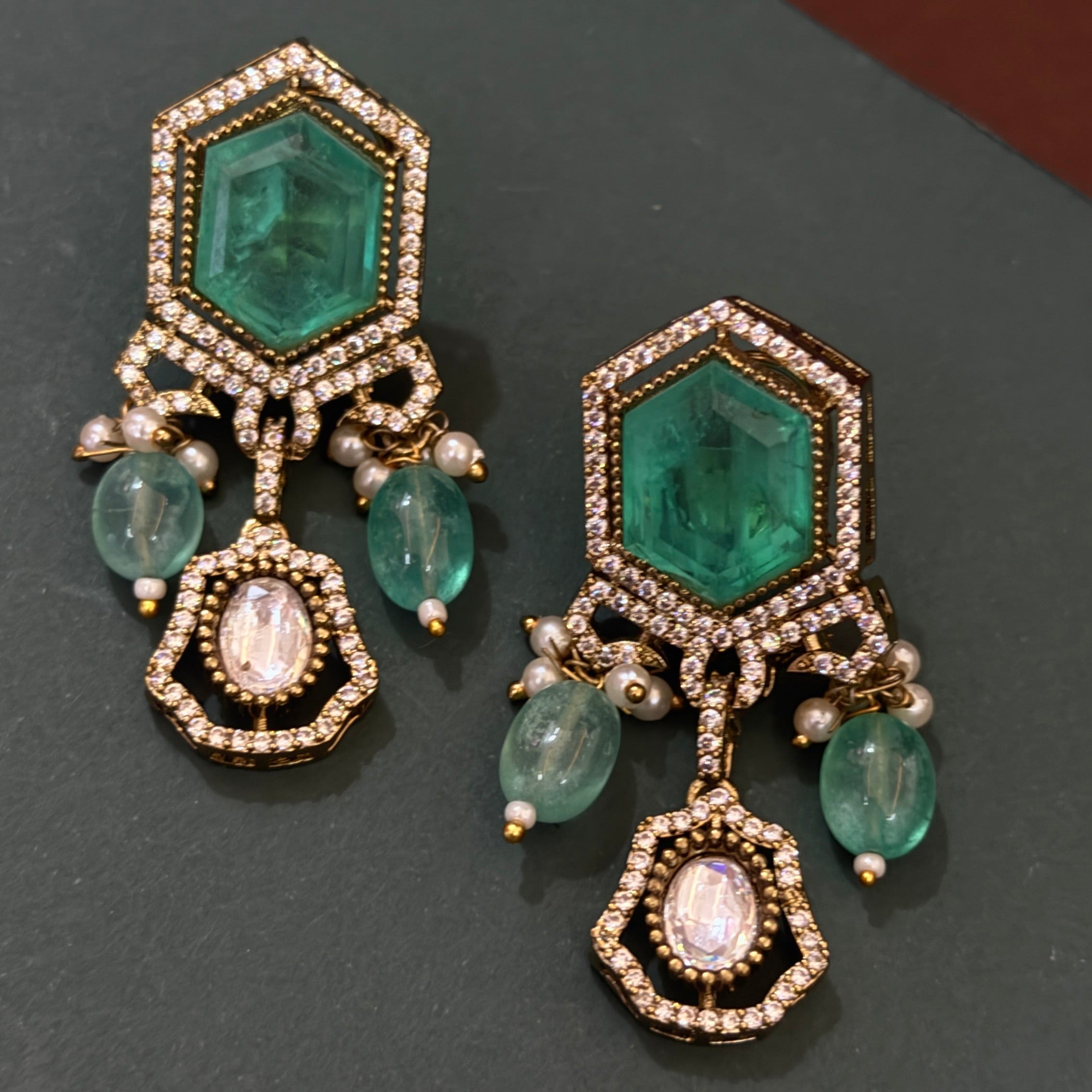 Royal Emerald & Ruby Polki Kundan Bridal Necklace Set