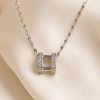 Silver-Tone Square Pendant- Lightweight Office Wear Jewellery