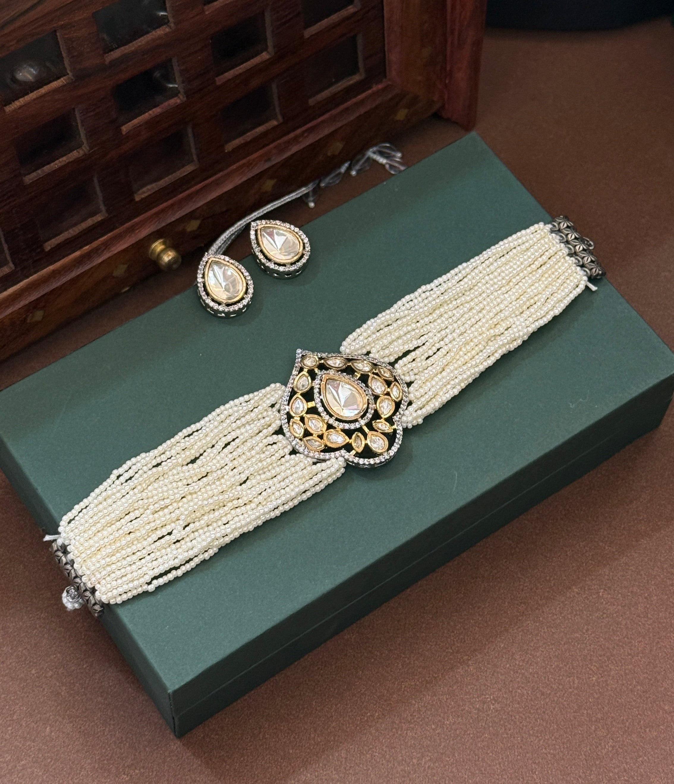 Royal Pearl Kundan Choker Set