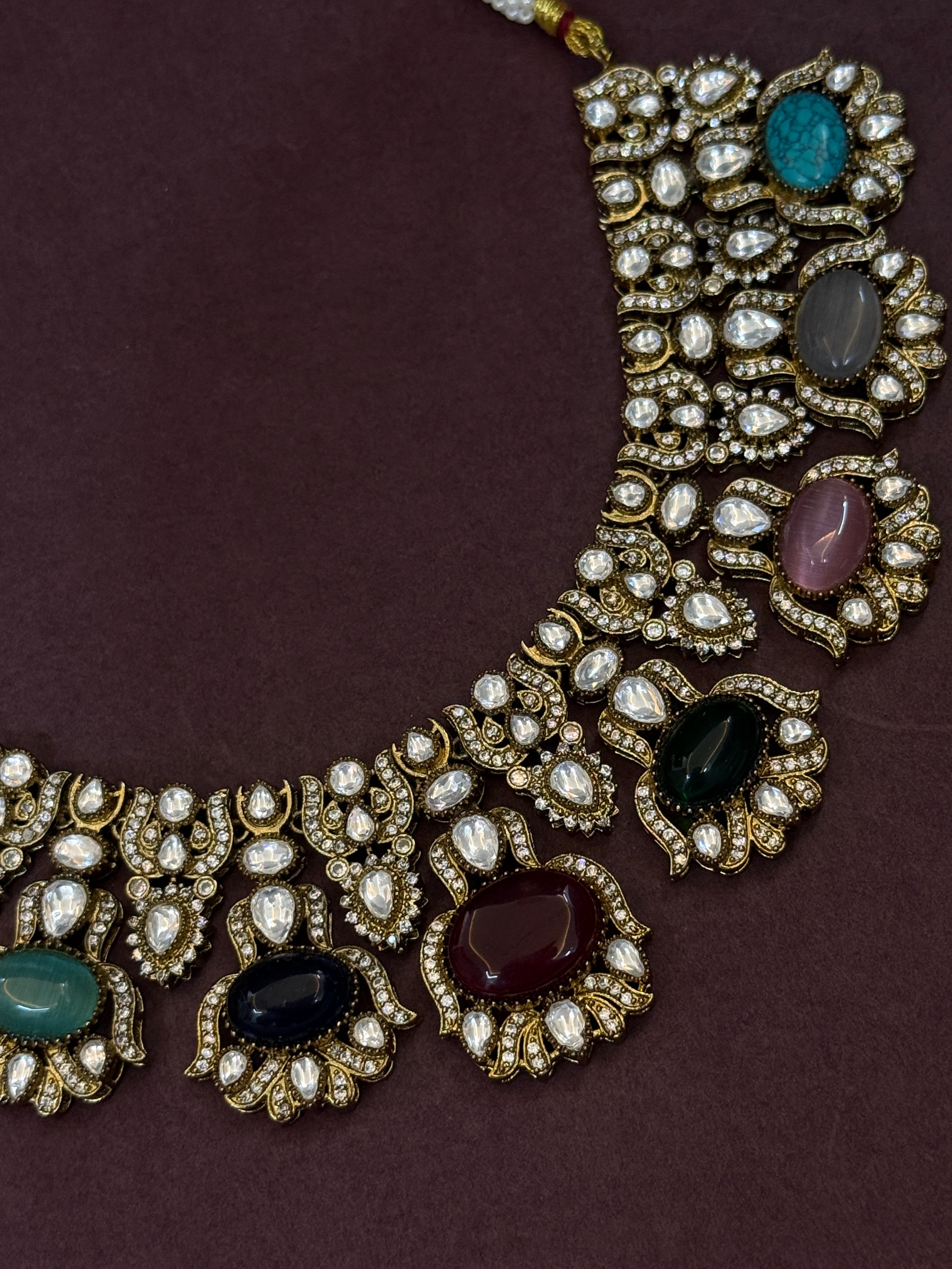 Royal Multicolor Kundan Wedding Necklace Set