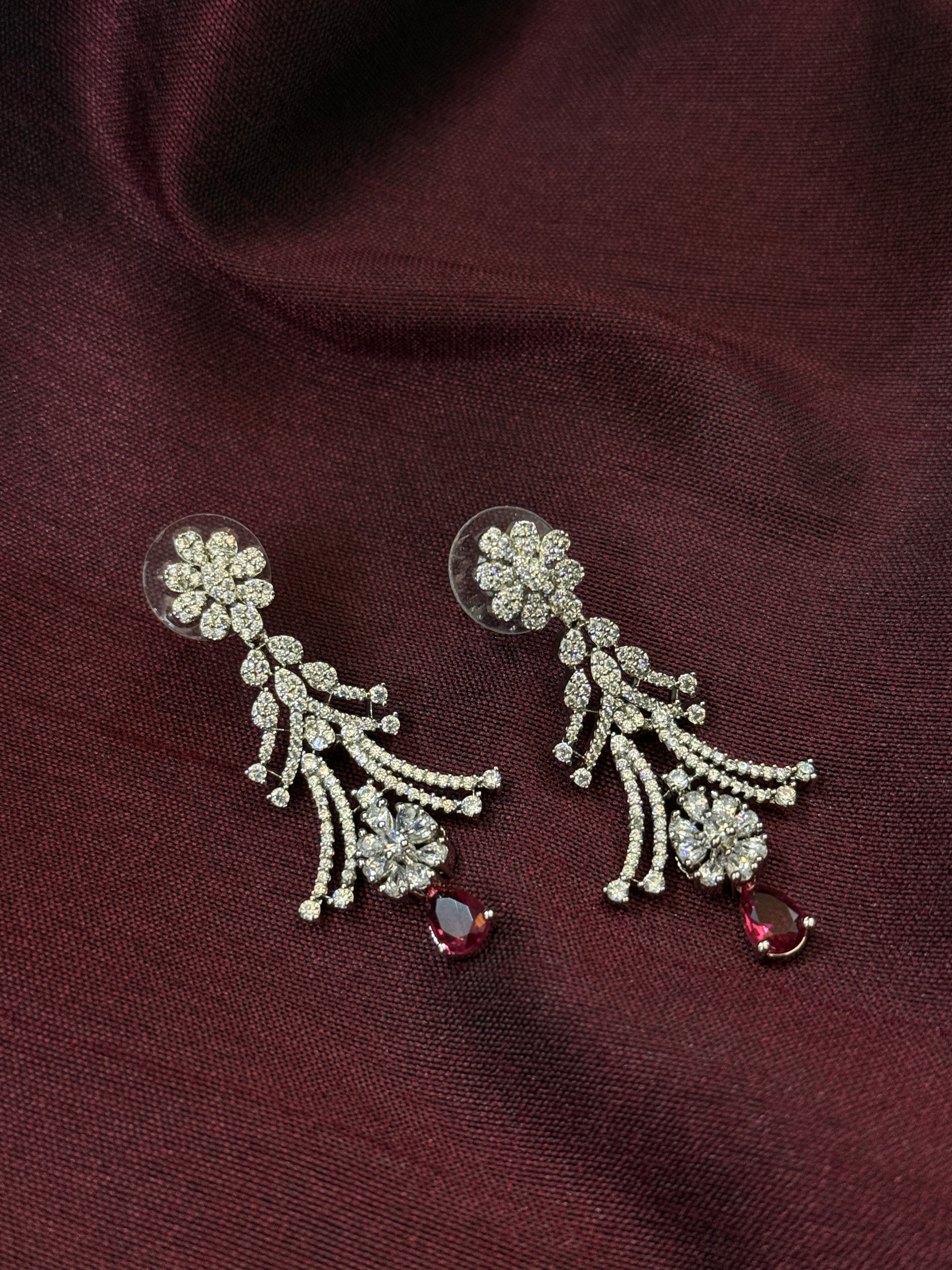 Ruby Grace American Diamond Necklace & Earrings Set