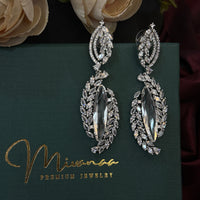 Elegant Marquise CZ Stone Long Earrings