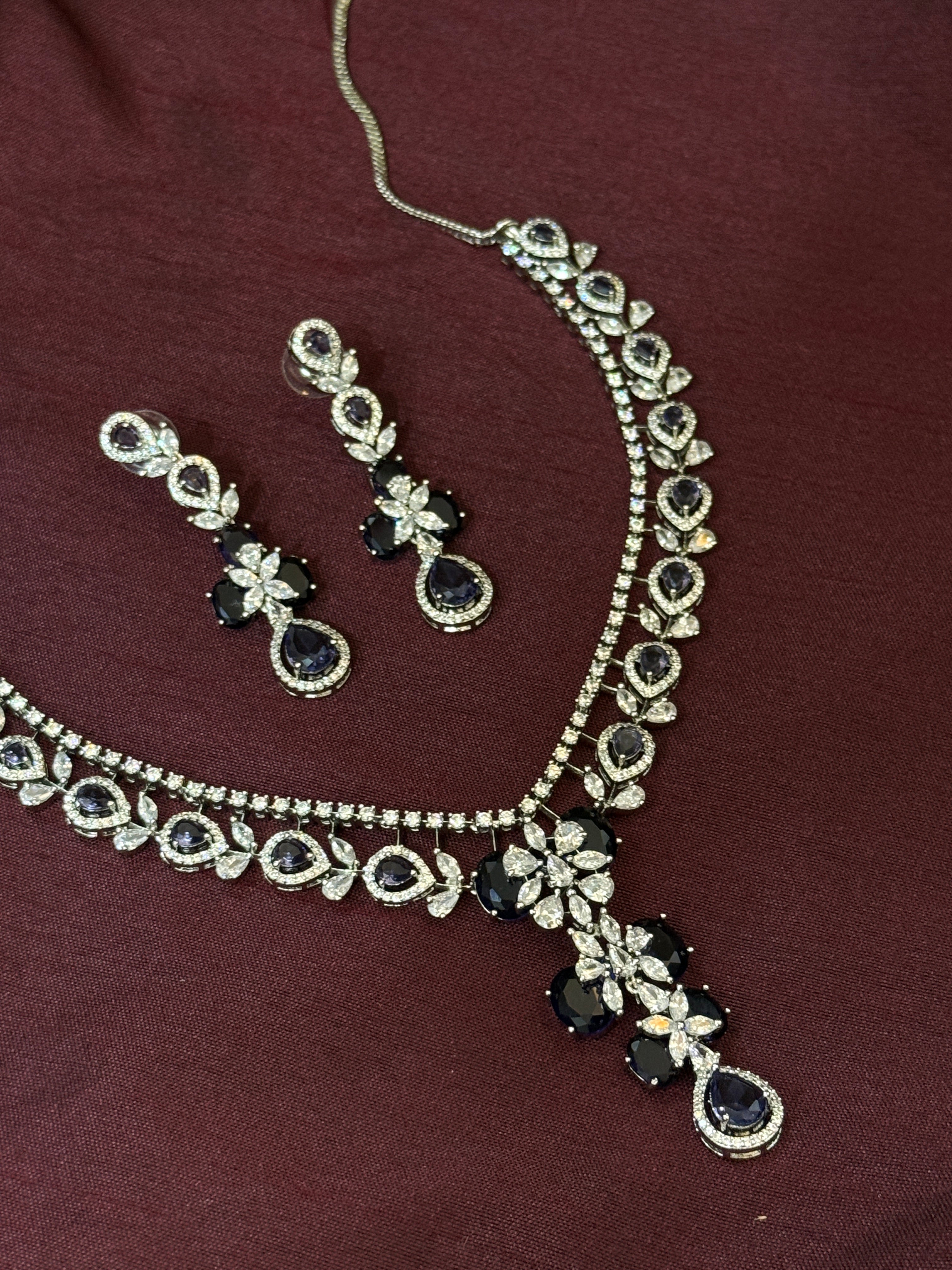 Purple Princess American Diamond Set