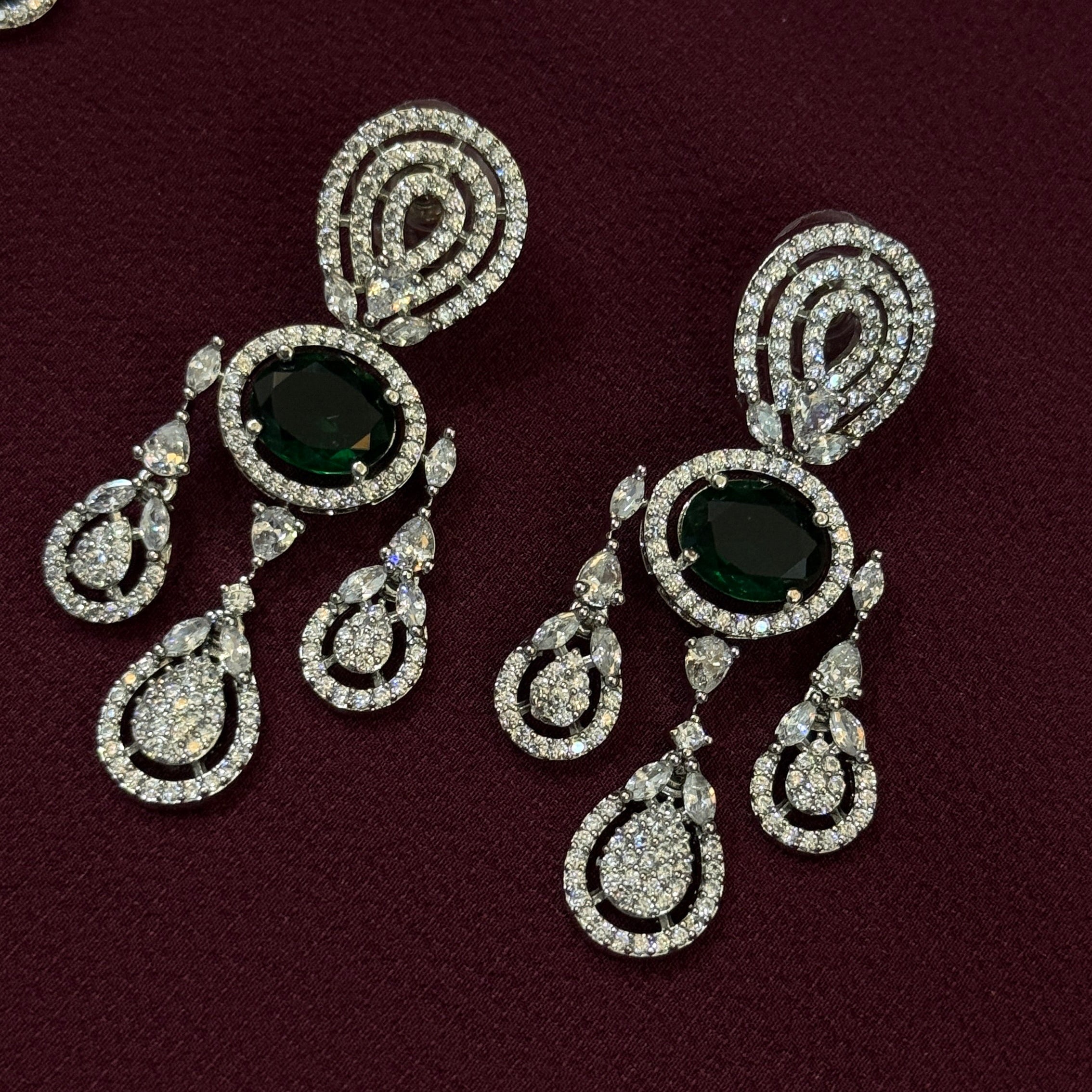Luxury Green American Diamond-Emerald Cascade