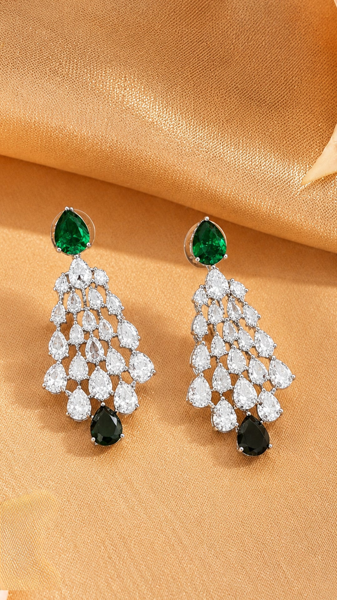 Emerald Green Crystal  Necklace Set