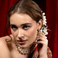 Traditional Gold Tone Pearl Wedding Necklace for Women