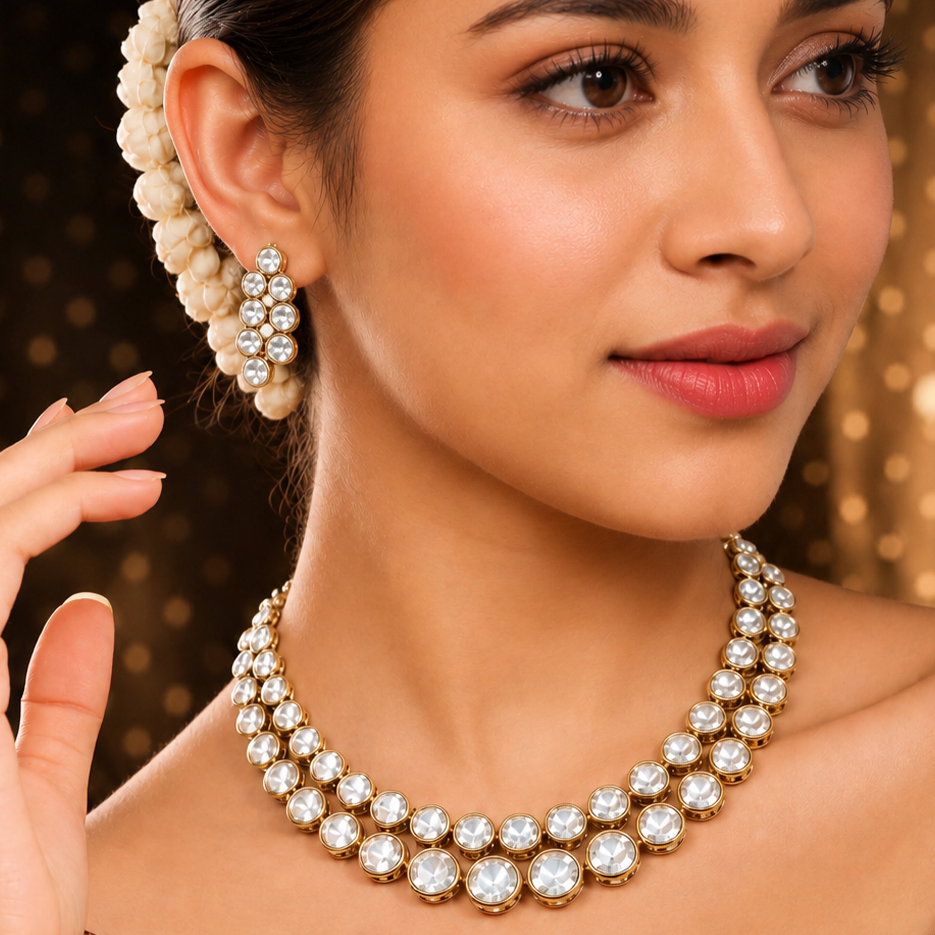 Majestic Double Layer Kundan Choker Set