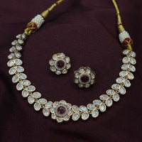 Kundan Necklace Set with Ruby Centerpiece