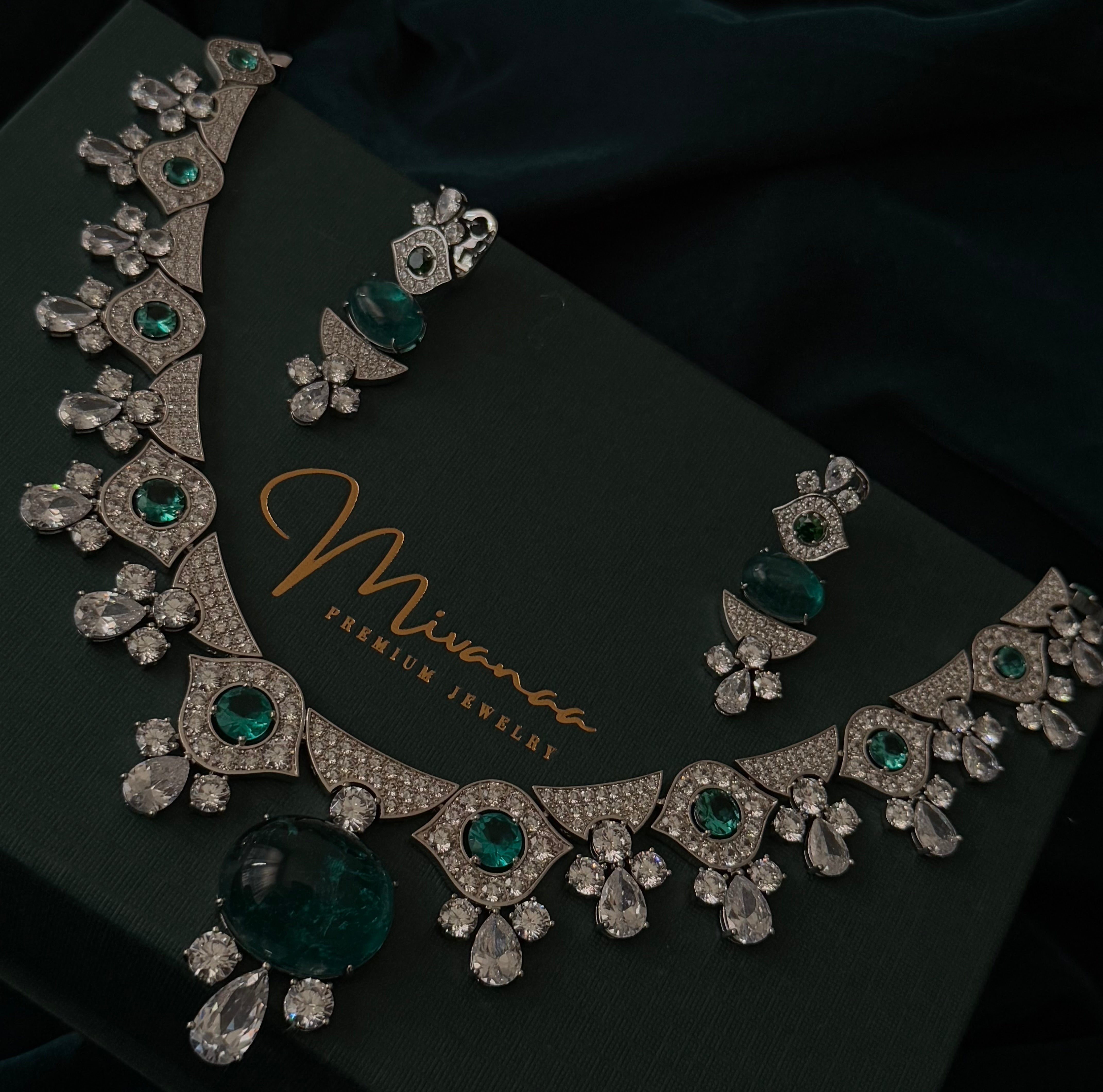 Luxury Women High Grade Emerald CZ-Mivanaa