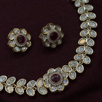 Kundan Necklace Set with Ruby Centerpiece