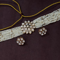 Moissanite centerpiece Kundan Pearl Neckset