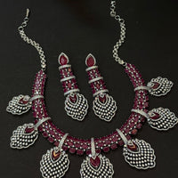 Elegant Maroon Crystal Wedding Jewellery Set
